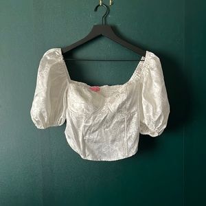 Sugar athrillz Corset top with a Puffed Sleeve